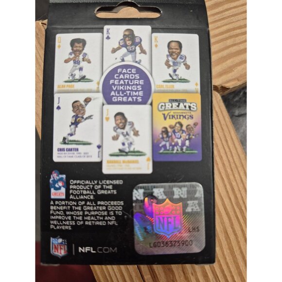 Minnesota Vikings All-Time Greats NFL Playing Cards Featuring Hall Of Fame Legen - Picture 3 of 3